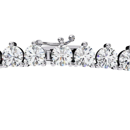 Lab Diamond Three Prong Tennis Necklace