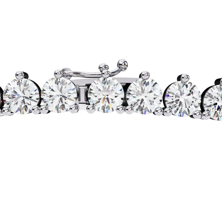 Lab Diamond Three Prong Tennis Necklace