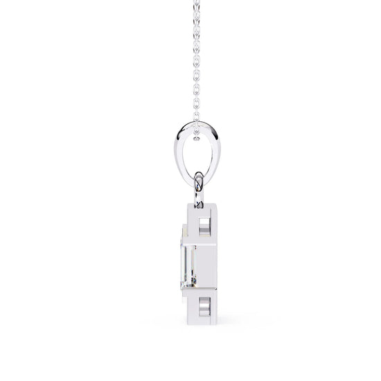 Stunning Emerald Cut Center Sone Moissanite Pendant