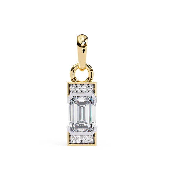 Stunning Emerald Cut Center Sone Moissanite Pendant