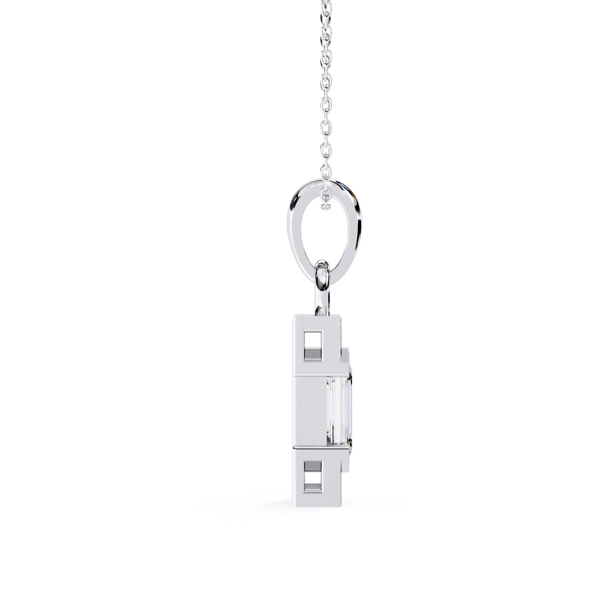 Stunning Emerald Cut Center Sone Moissanite Pendant