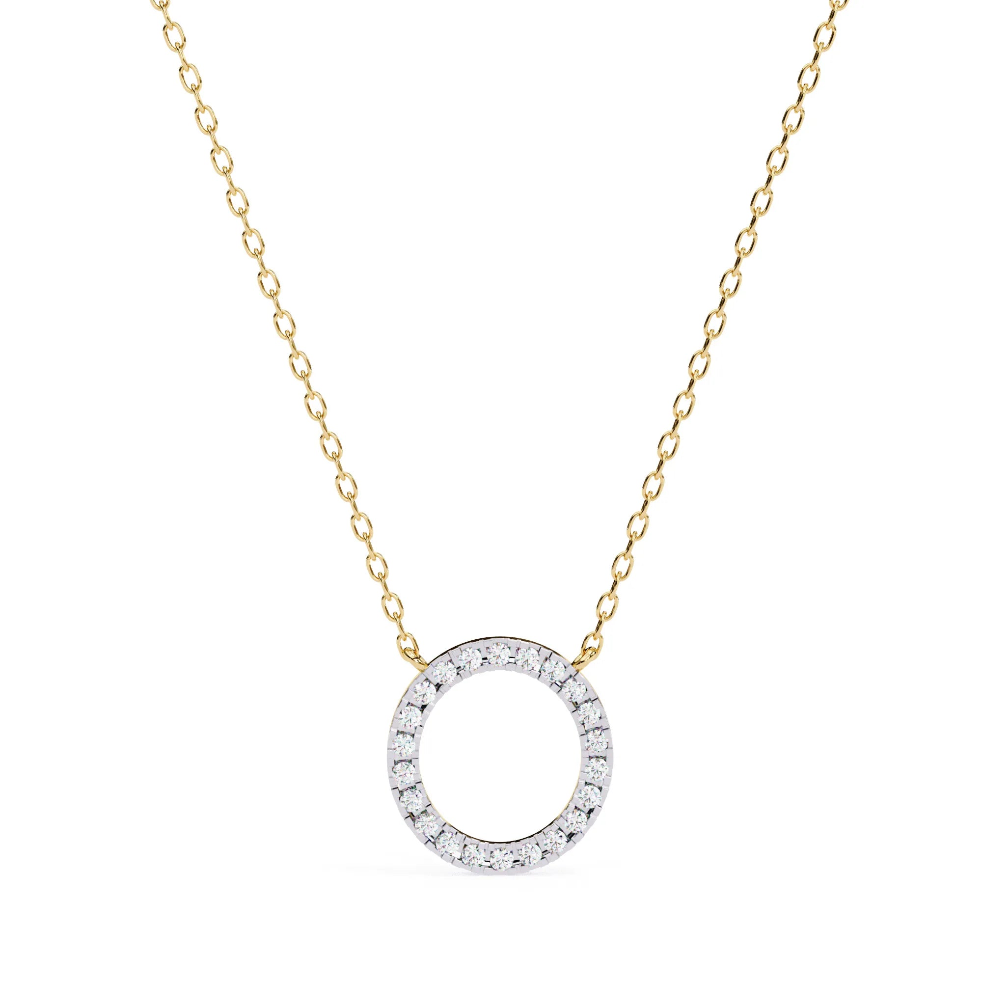 Stunning Round Lab Diamond Circle Eternity Pendant