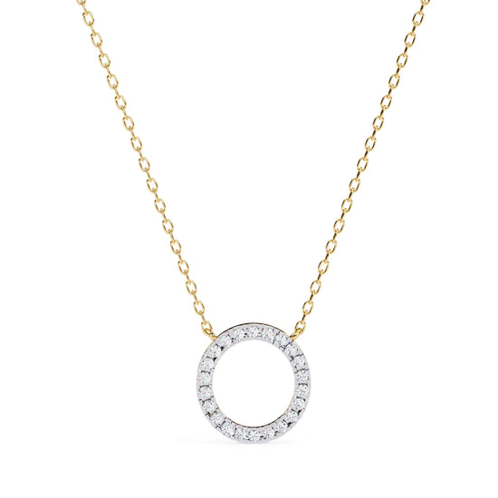 Stunning Round Lab Diamond Circle Eternity Pendant