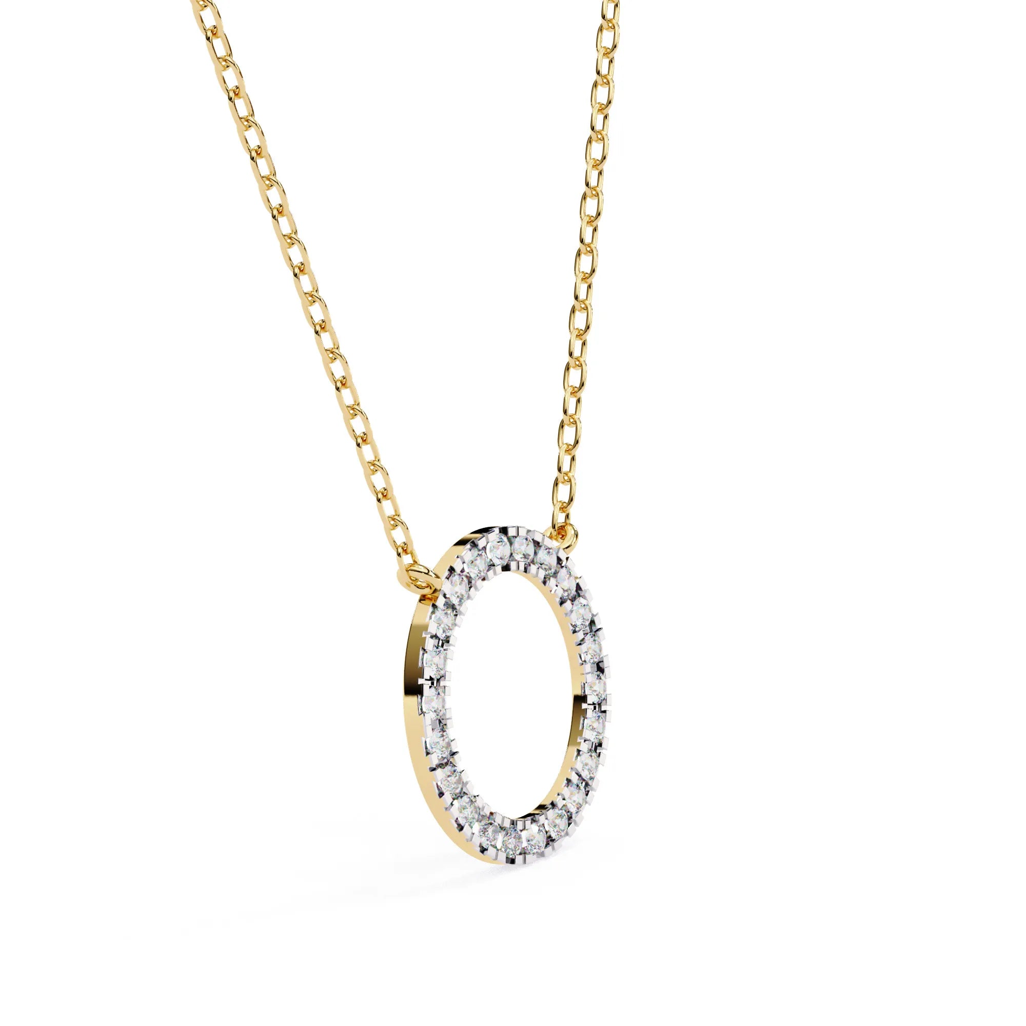 Stunning Round Moissanite Circle Eternity Pendant