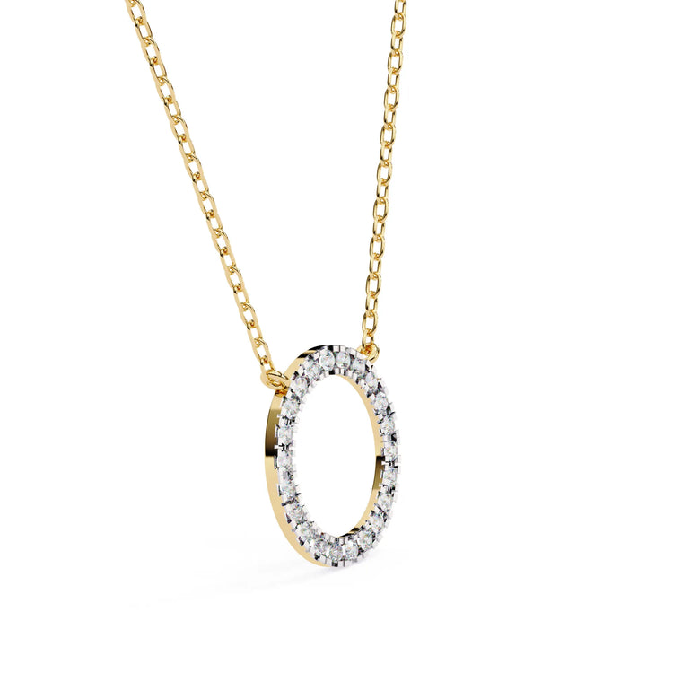 Stunning Round Lab Diamond Circle Eternity Pendant