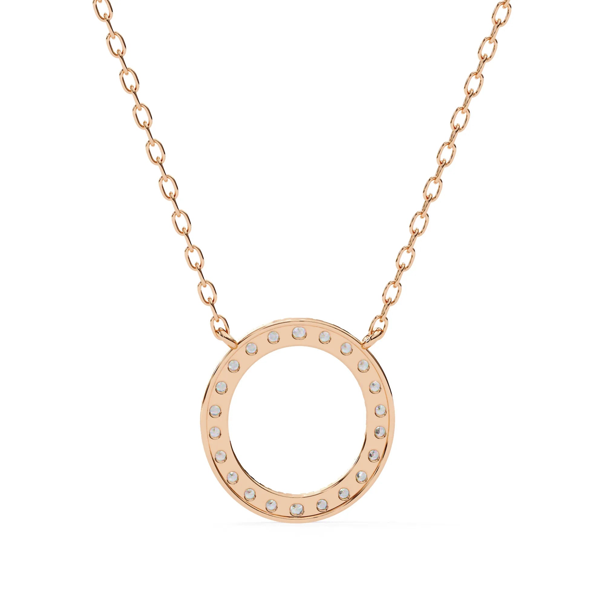 Stunning Round Lab Diamond Circle Eternity Pendant