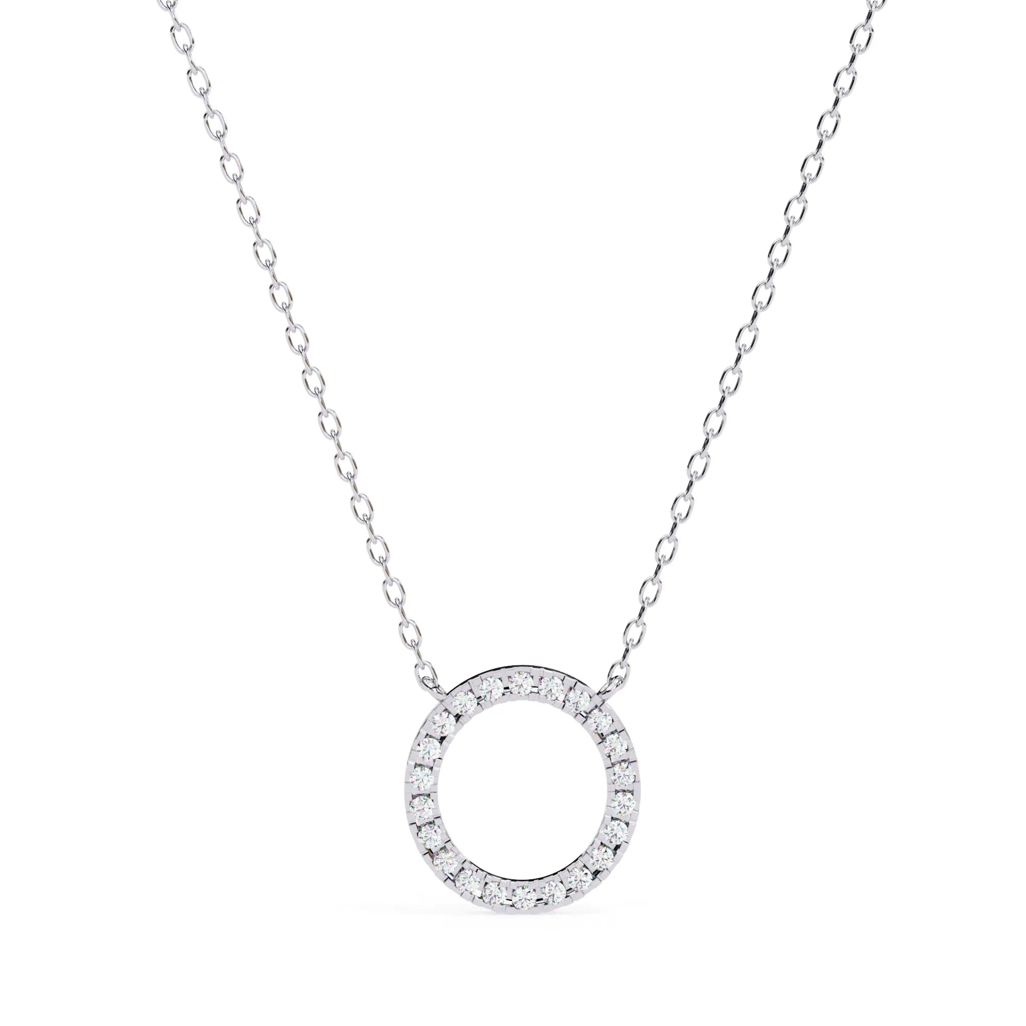 Stunning Round Lab Diamond Circle Eternity Pendant