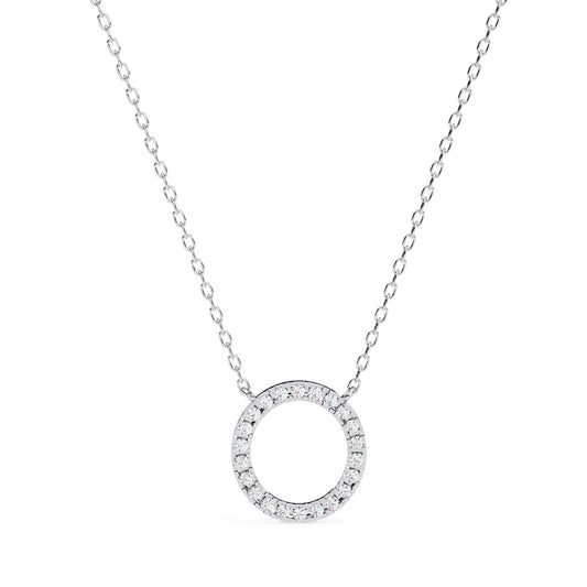 Stunning Round Lab Diamond Circle Eternity Pendant