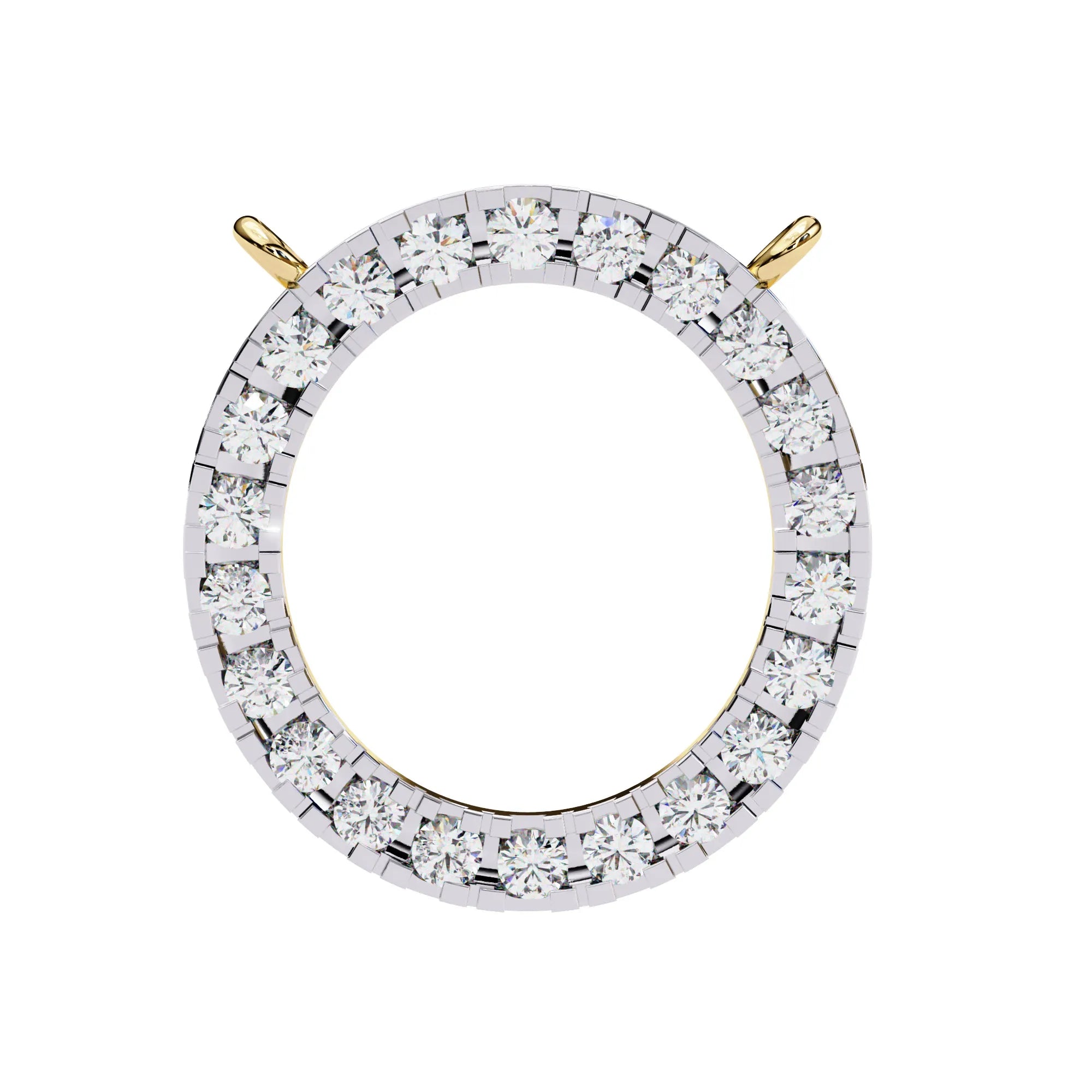 Stunning Round Moissanite Circle Eternity Pendant
