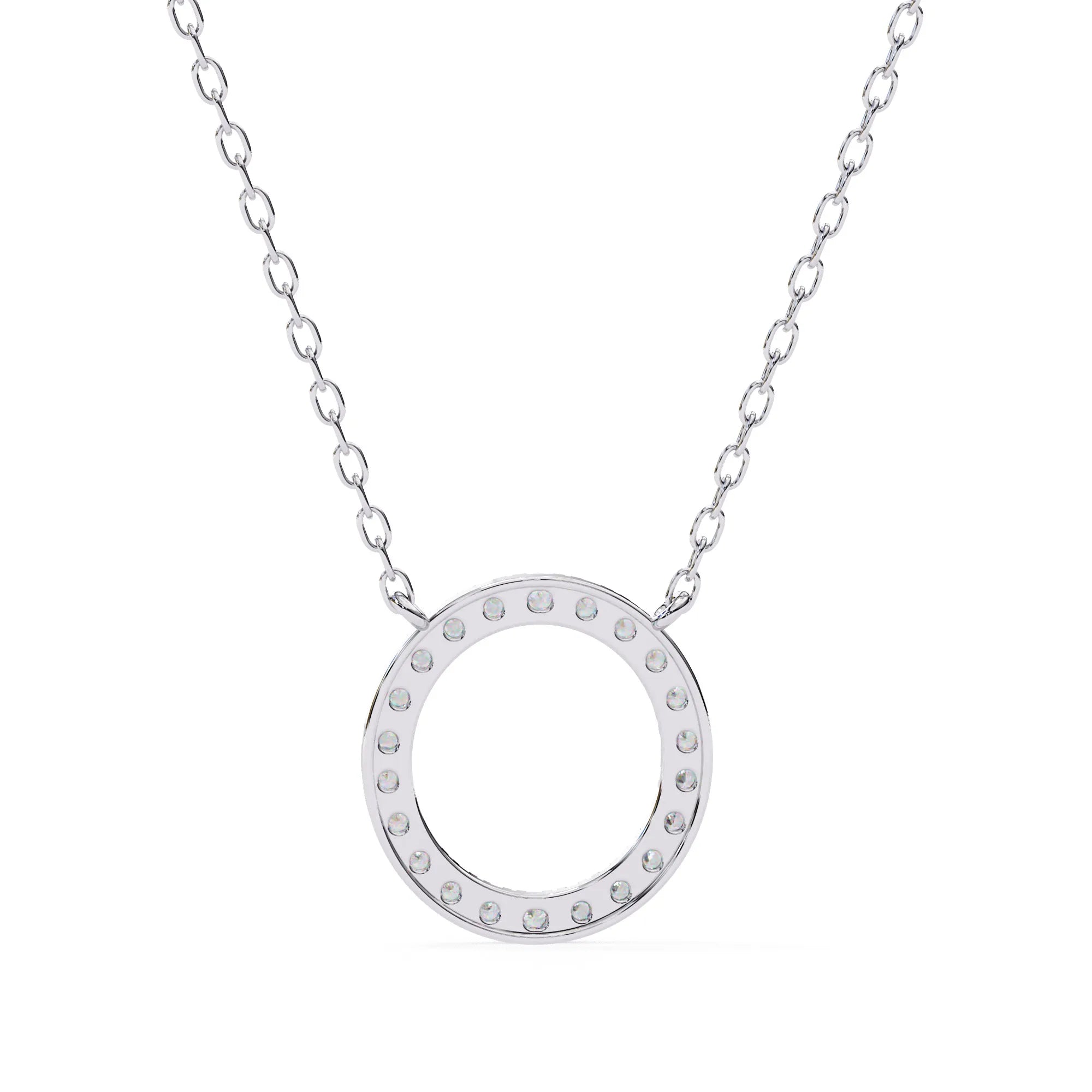 Stunning Round Lab Diamond Circle Eternity Pendant