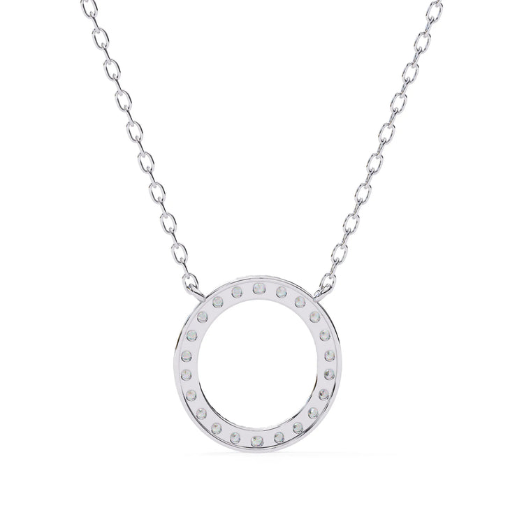 Stunning Round Moissanite Circle Eternity Pendant