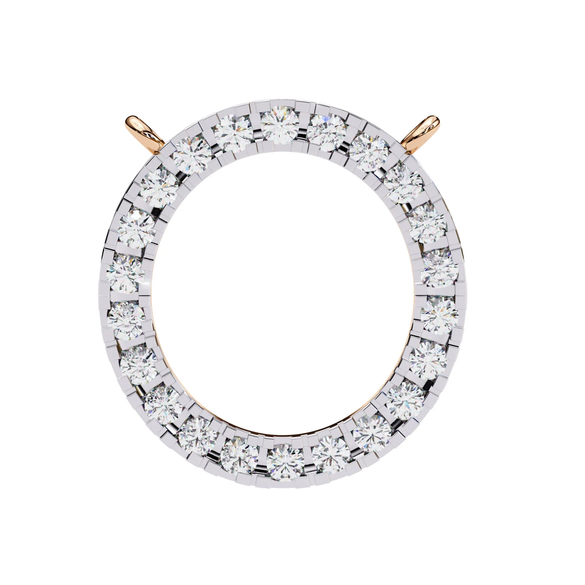 Stunning Round Moissanite Circle Eternity Pendant