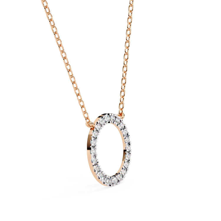 Stunning Round Lab Diamond Circle Eternity Pendant