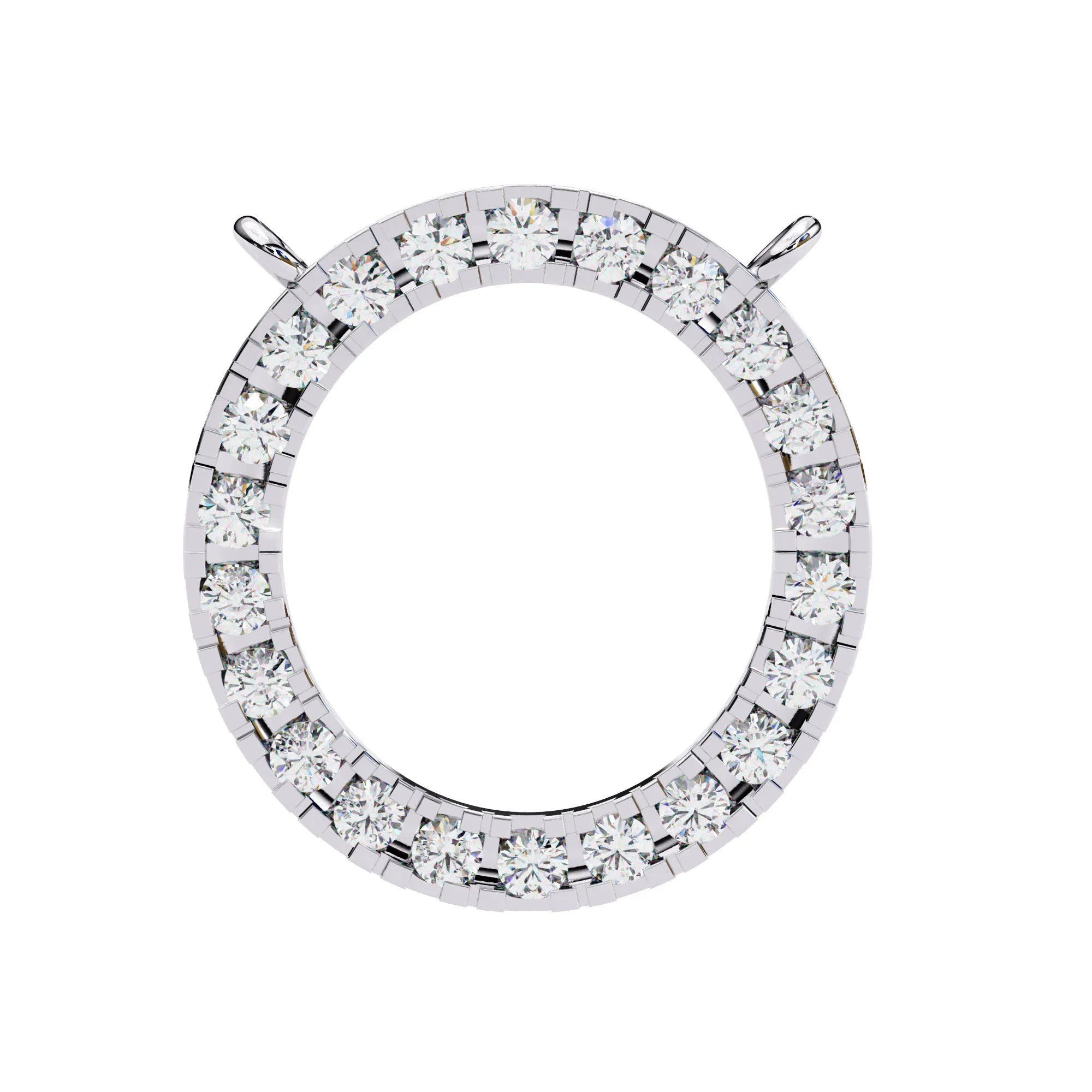 Stunning Round Lab Diamond Circle Eternity Pendant