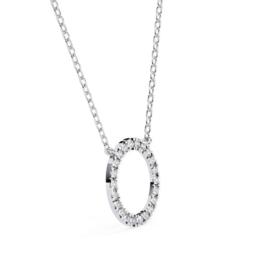 Stunning Round Lab Diamond Circle Eternity Pendant