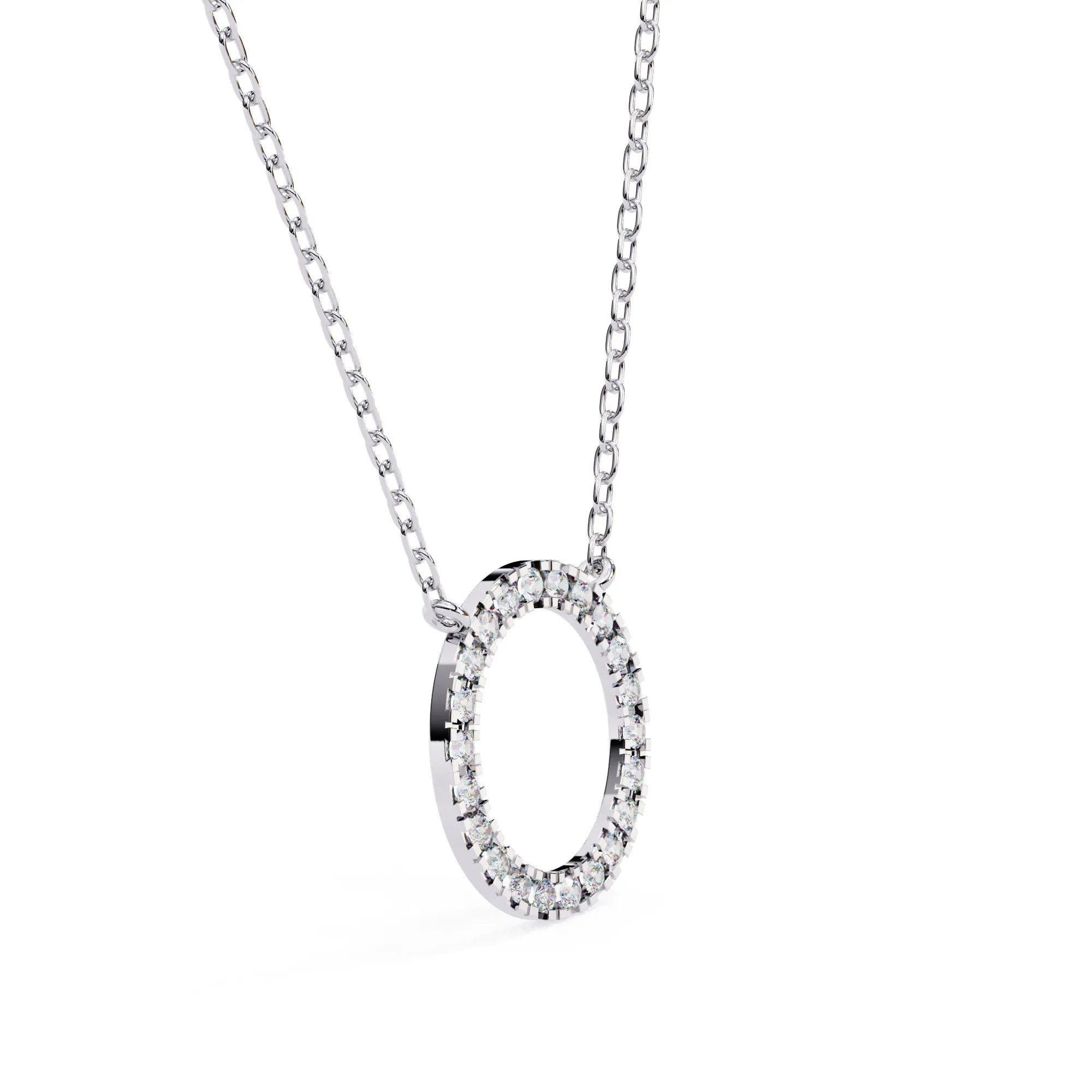 Stunning Round Moissanite Circle Eternity Pendant