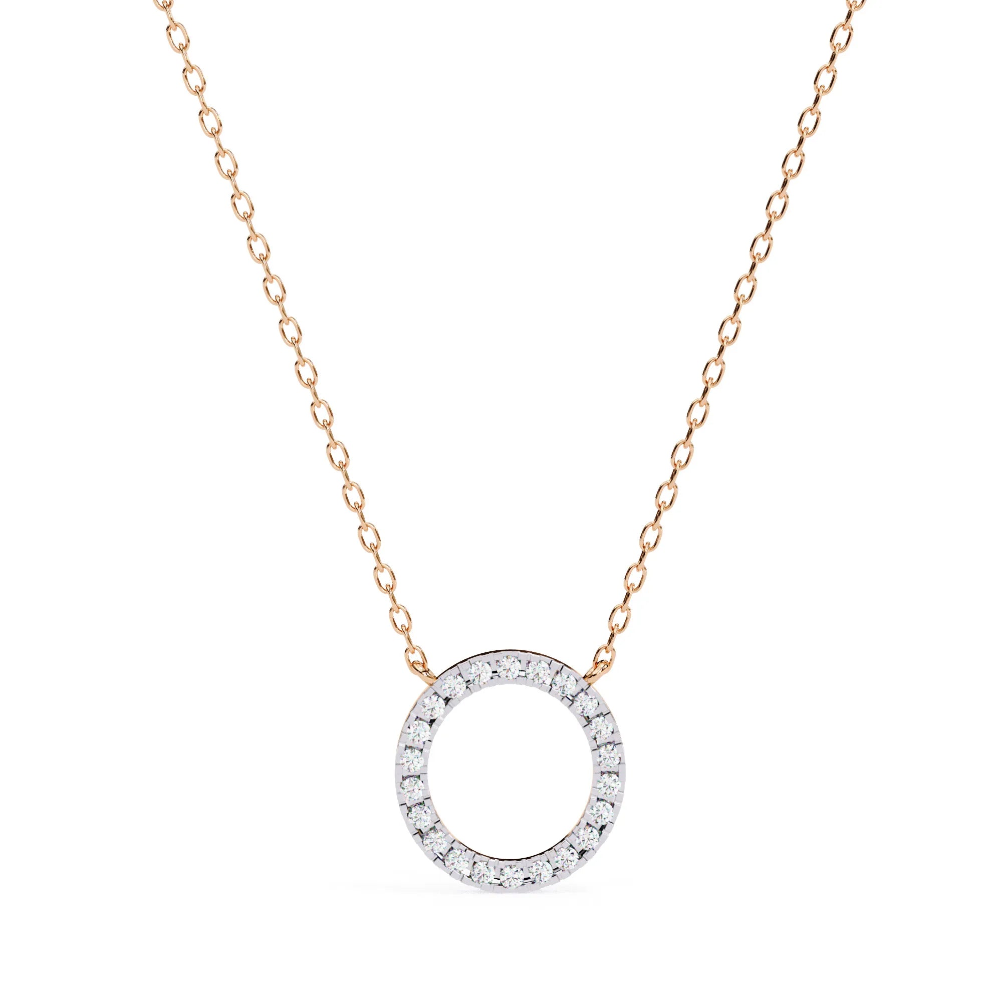 Stunning Round Moissanite Circle Eternity Pendant