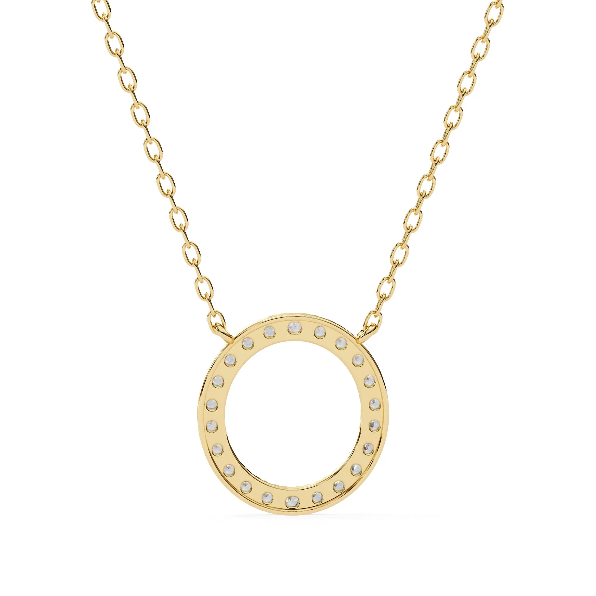 Stunning Round Moissanite Circle Eternity Pendant