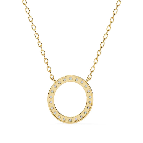 Stunning Round Lab Diamond Circle Eternity Pendant