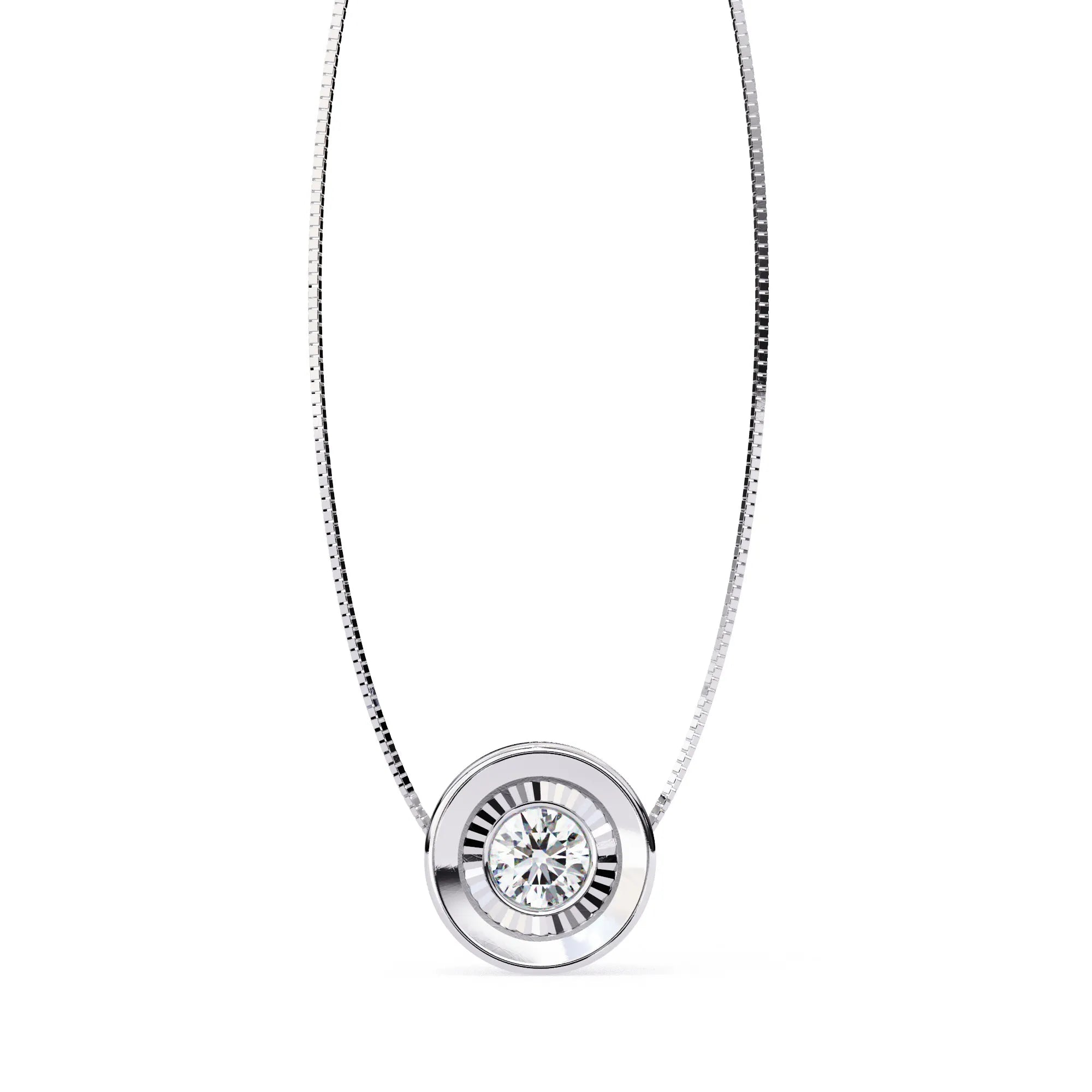 Round Cut Classic Lab Diamond Solitaire Pendant