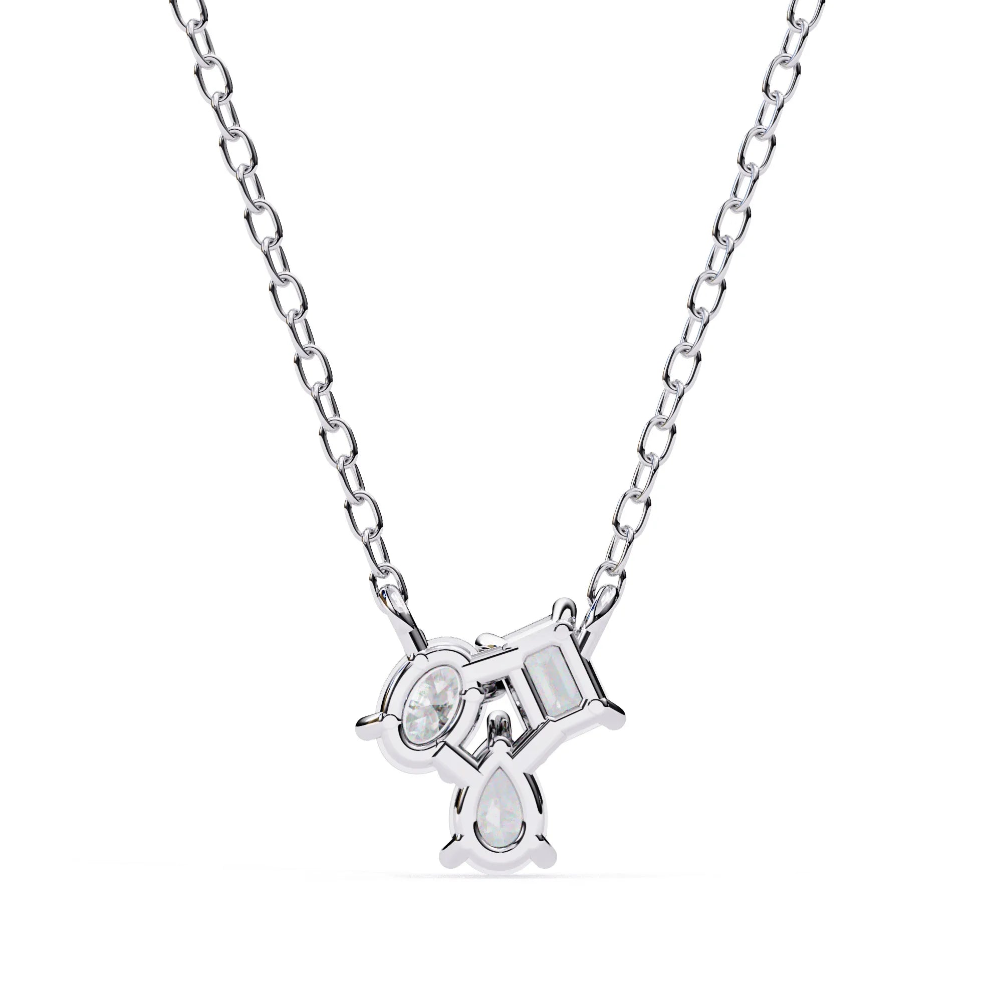 Toi et Moi Tri Moissanite Pendant