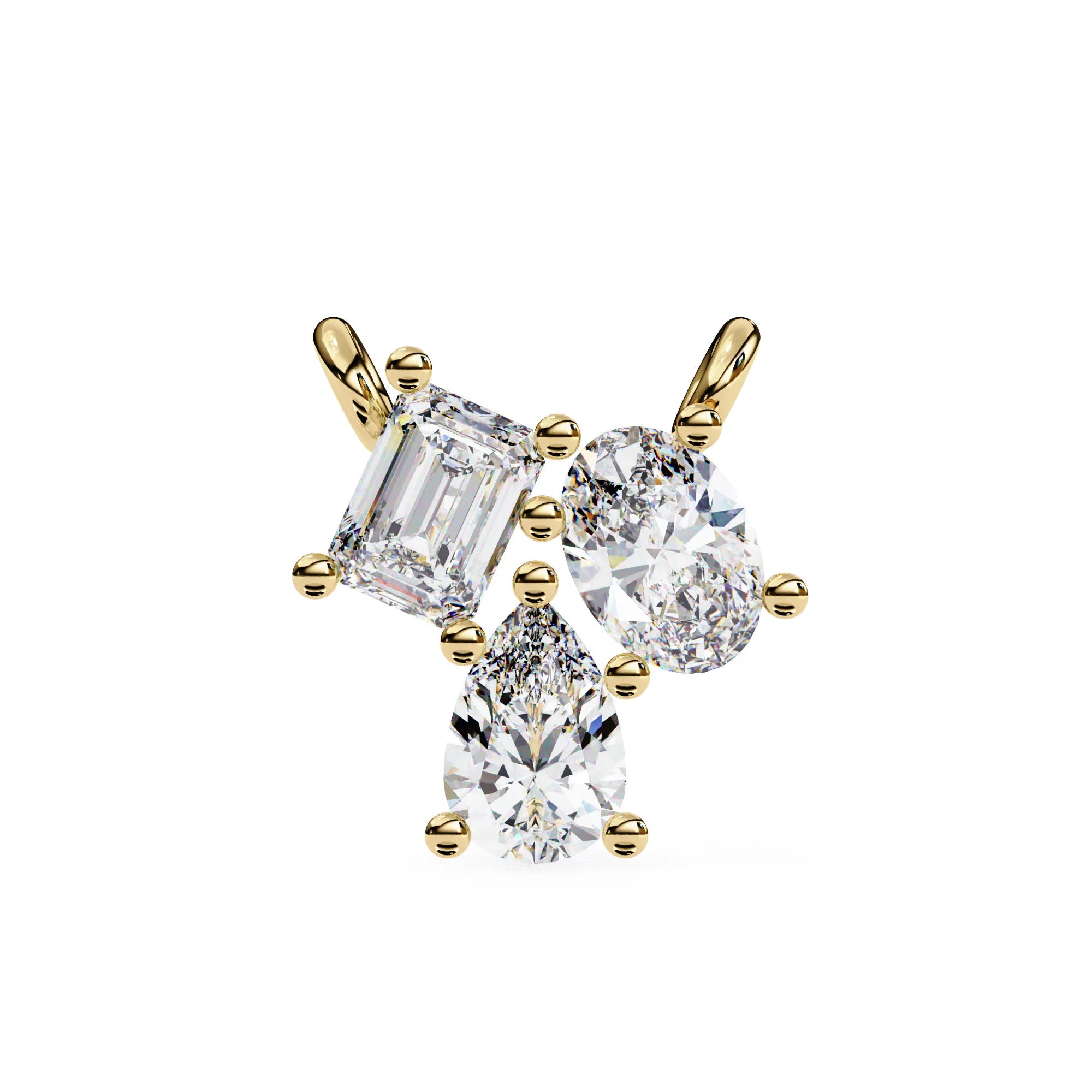 Toi et Moi Tri Moissanite Pendant