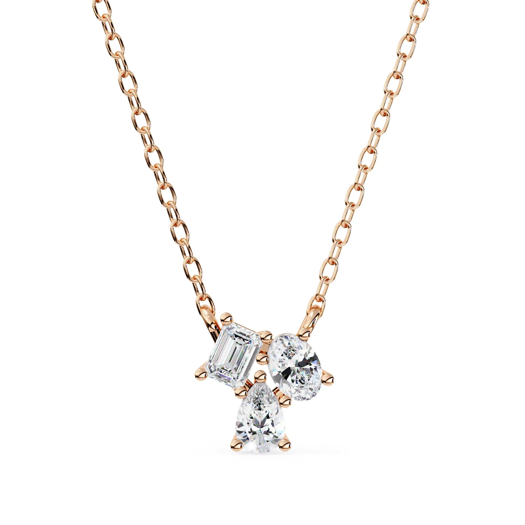 Toi et Moi Tri Lab Diamond Pendant