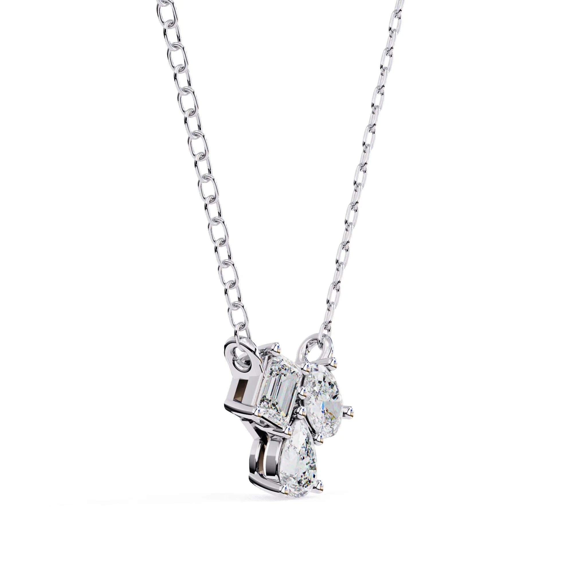 Toi et Moi Tri Moissanite Pendant