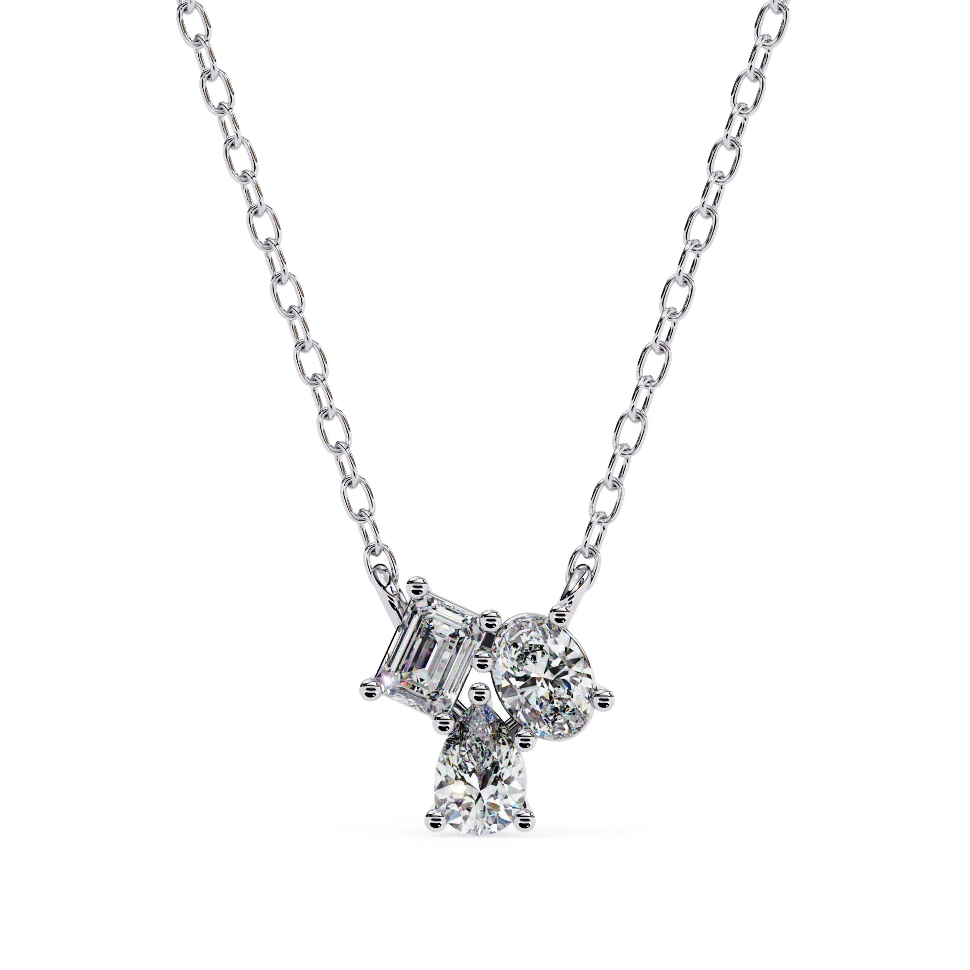 Toi et Moi Tri Lab Diamond Pendant