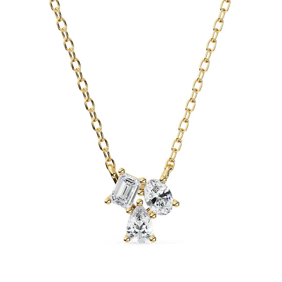 Toi et Moi Tri Moissanite Pendant