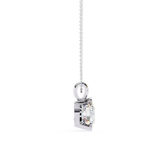Round Cut Half Bezel Lab Diamond Pendant