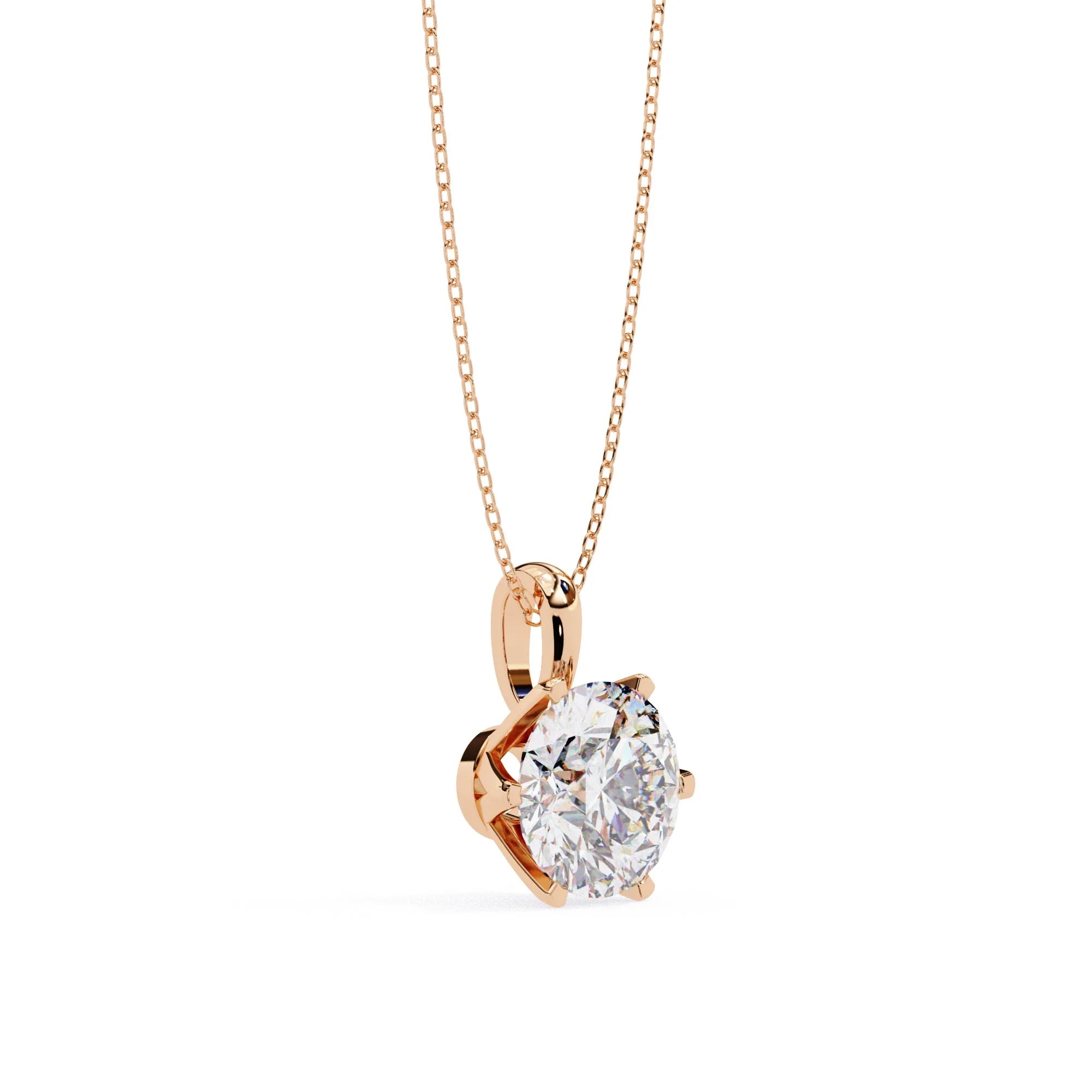 6 Prong Moissanite Solitaire Pendant