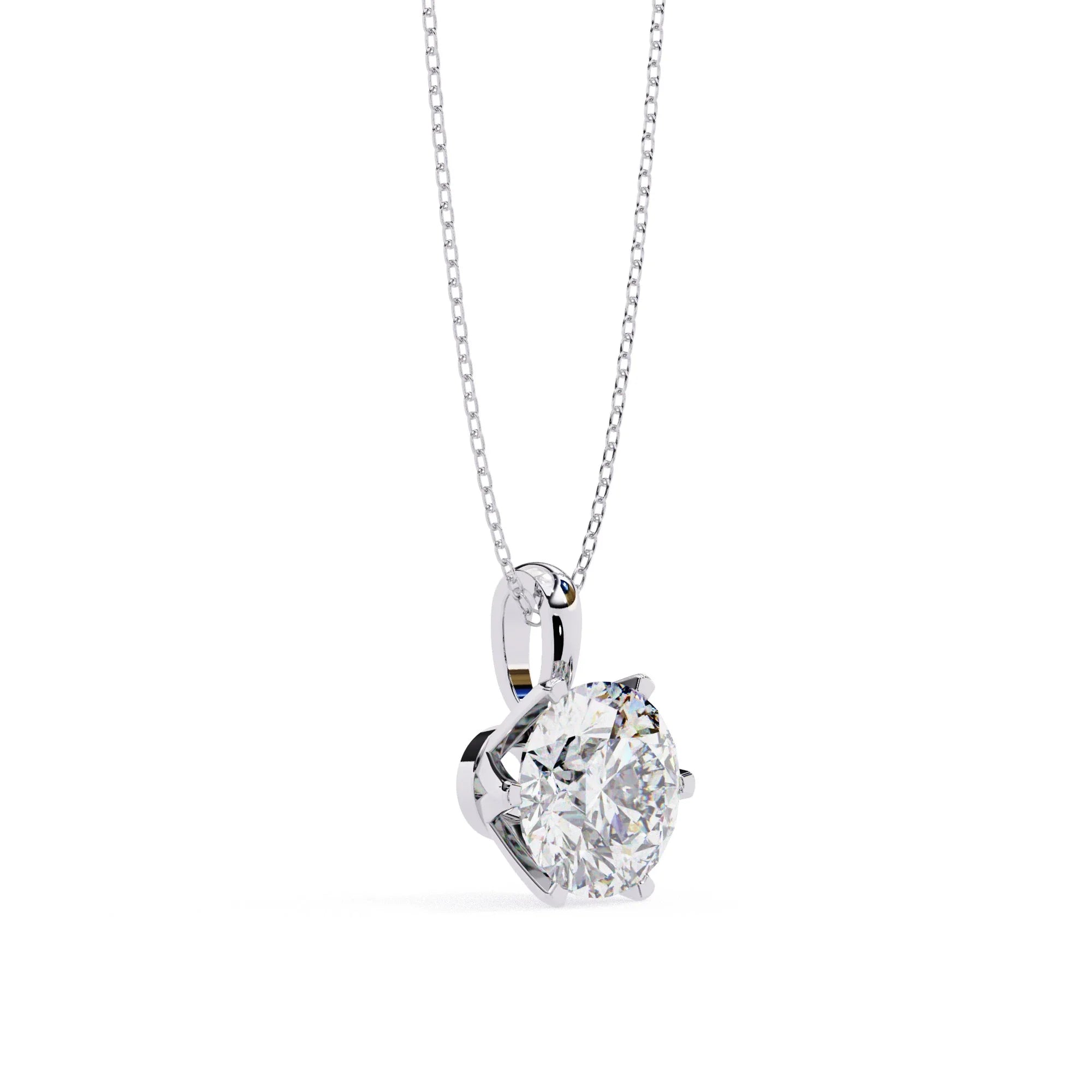 6 Prong Moissanite Solitaire Pendant
