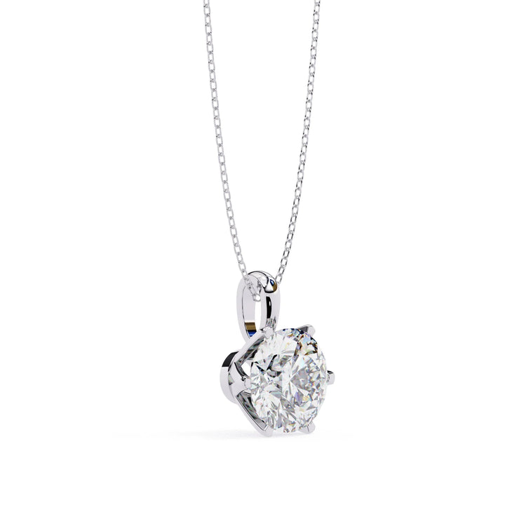 6 Prong Moissanite Solitaire Pendant
