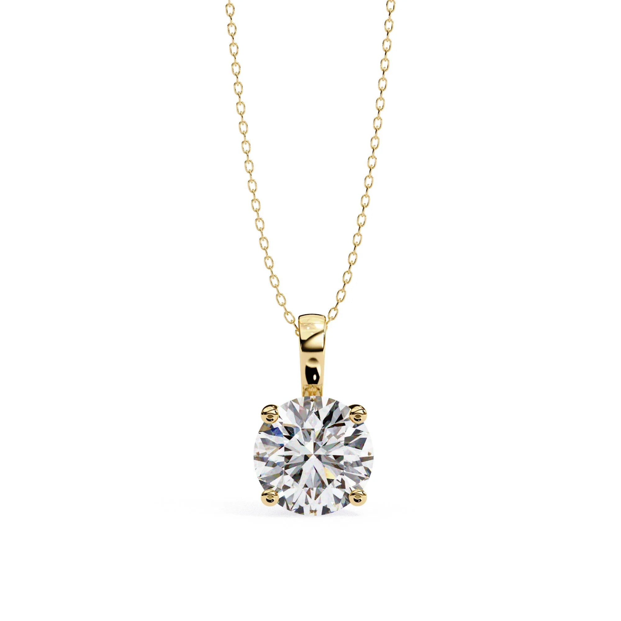 Round Lab Diamond Solitaire Pendant