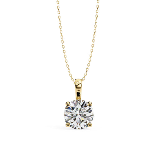 Round Lab Diamond Solitaire Pendant