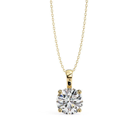 Round Lab Diamond Solitaire Pendant