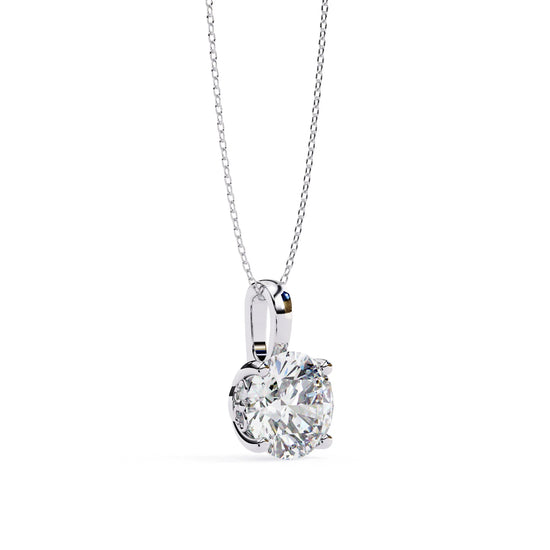 Round Lab Diamond Solitaire Pendant