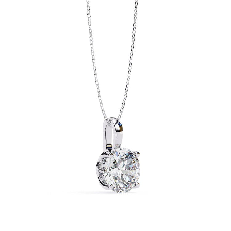 Round Lab Diamond Solitaire Pendant