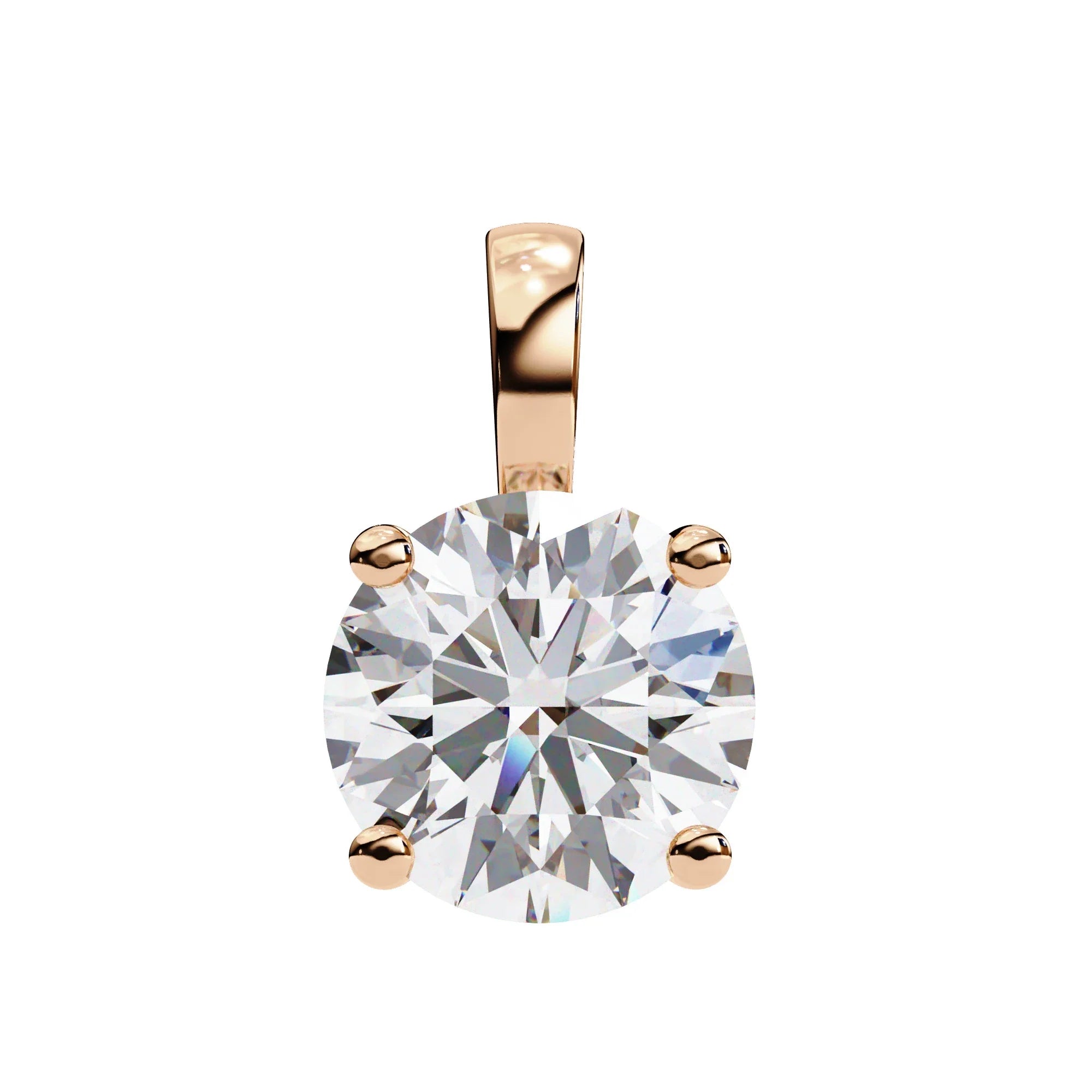 Round Lab Diamond Solitaire Pendant