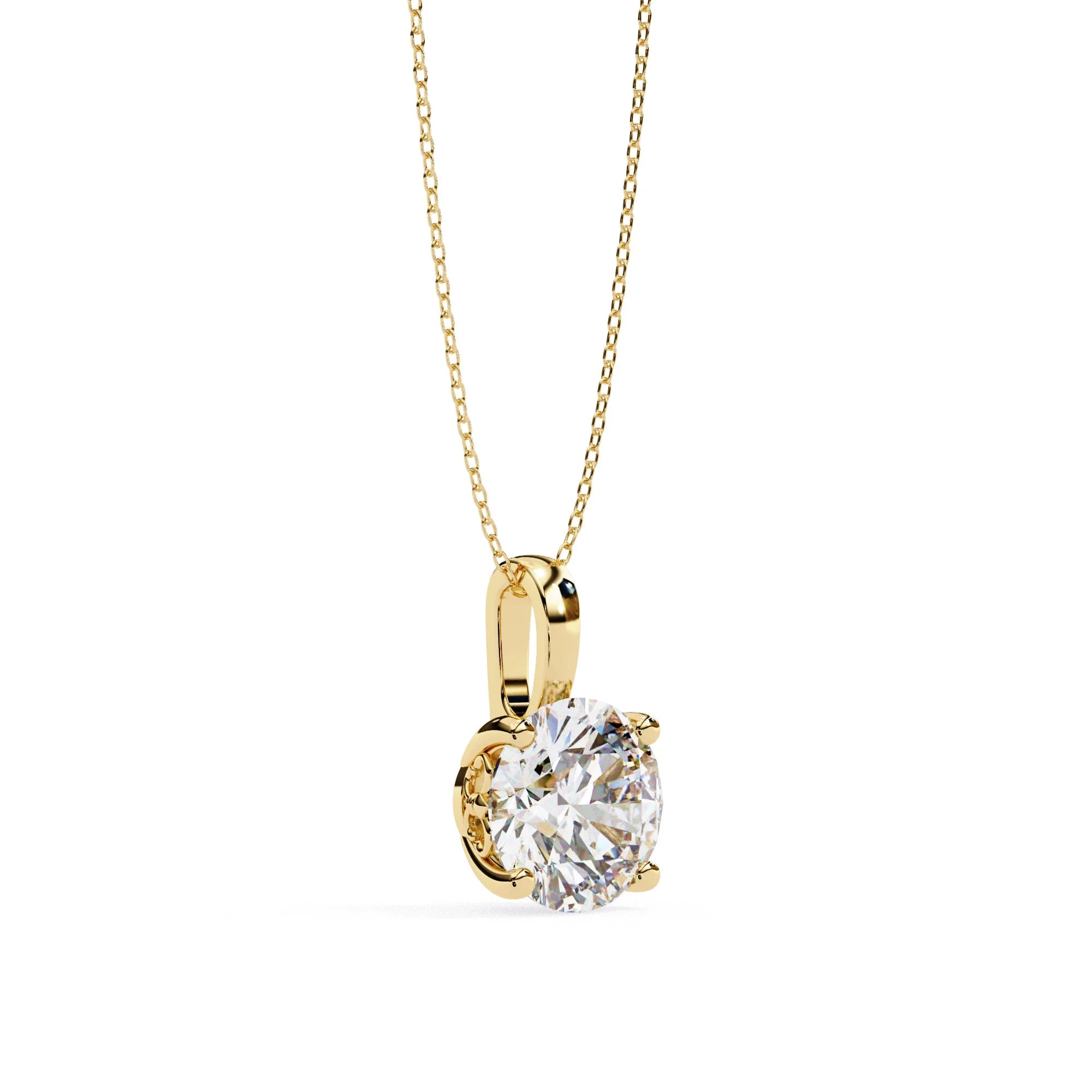 Round Lab Diamond Solitaire Pendant