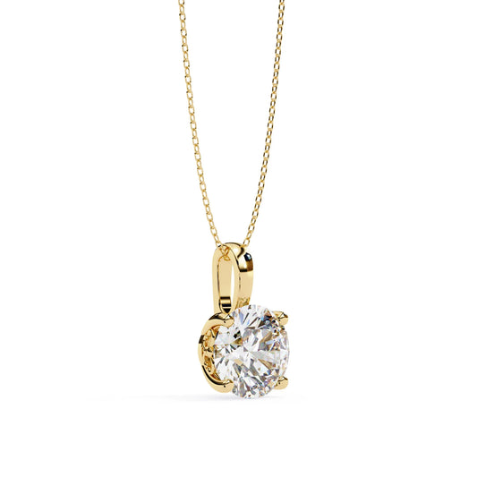Round Lab Diamond Solitaire Pendant