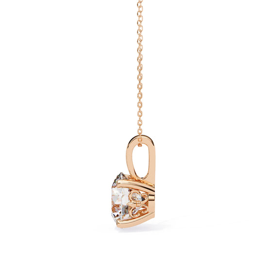 Round Lab Diamond Solitaire Pendant