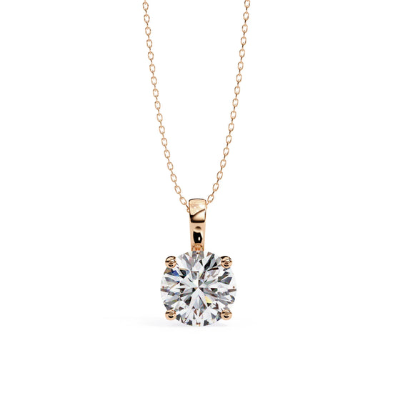 Round Lab Diamond Solitaire Pendant