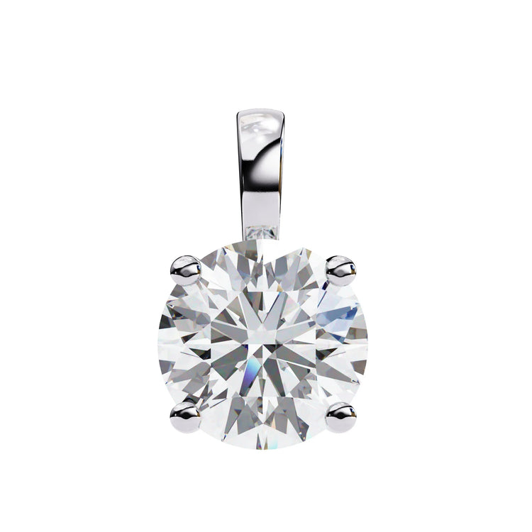 Round Lab Diamond Solitaire Pendant