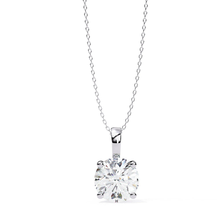 Round Lab Diamond Solitaire Pendant