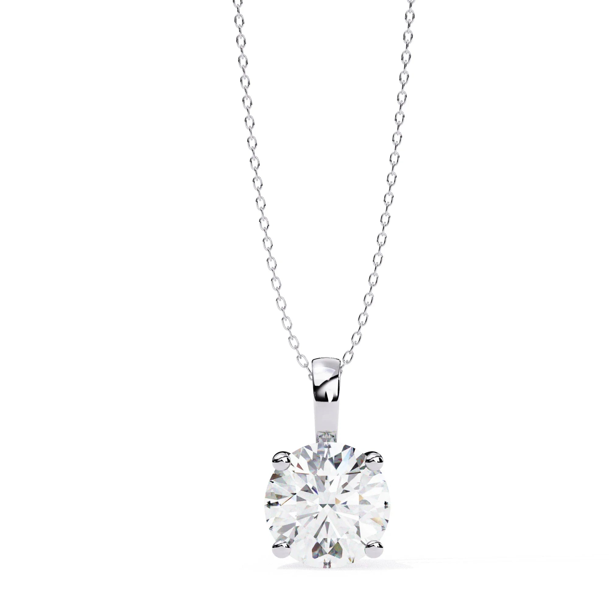 Round Moissanite Solitaire Pendant