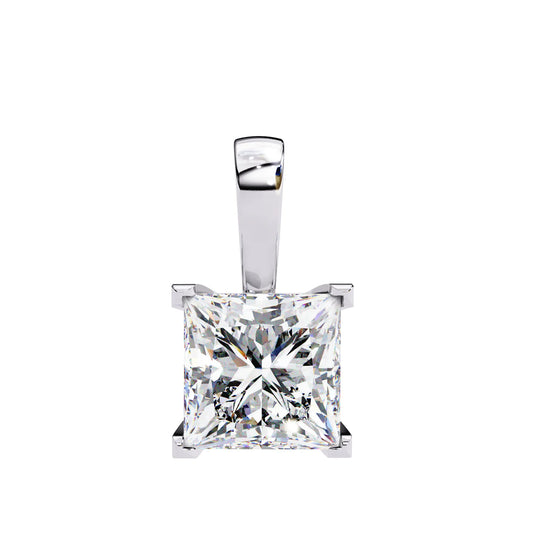 Princess Cut V Prong Lab Diamond Pendant