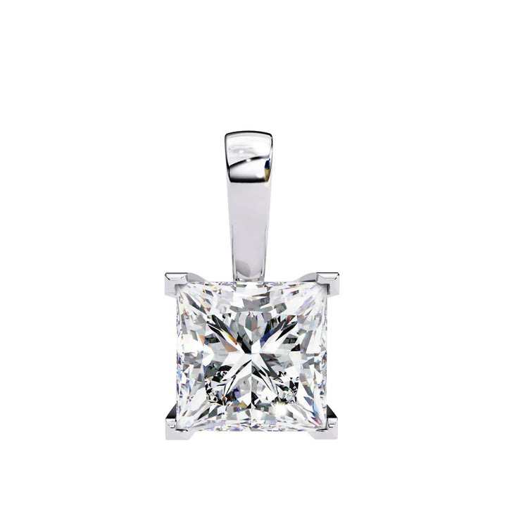 Princess Cut V Prong Moissanite Pendant