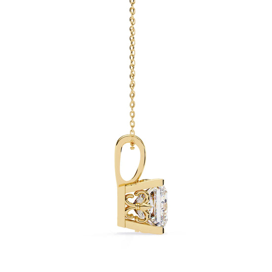 Princess Cut V Prong Moissanite Pendant